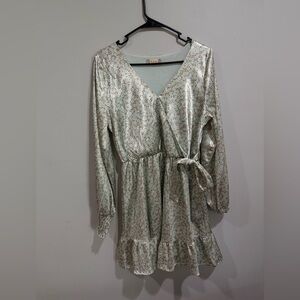 Altar'd State Floral Long Sleeve Dress - Cream and Pink